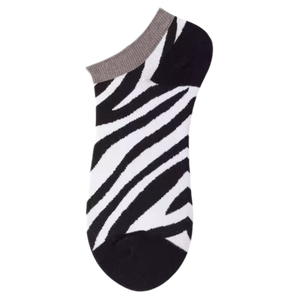 Meias curtas com estampado de zebra