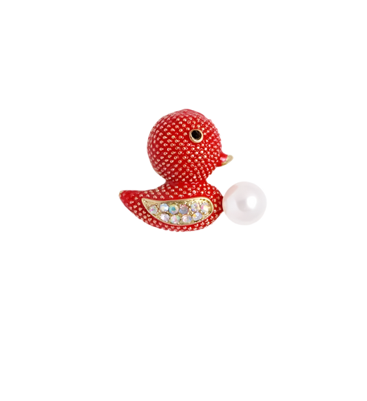 Broche de pato rojo