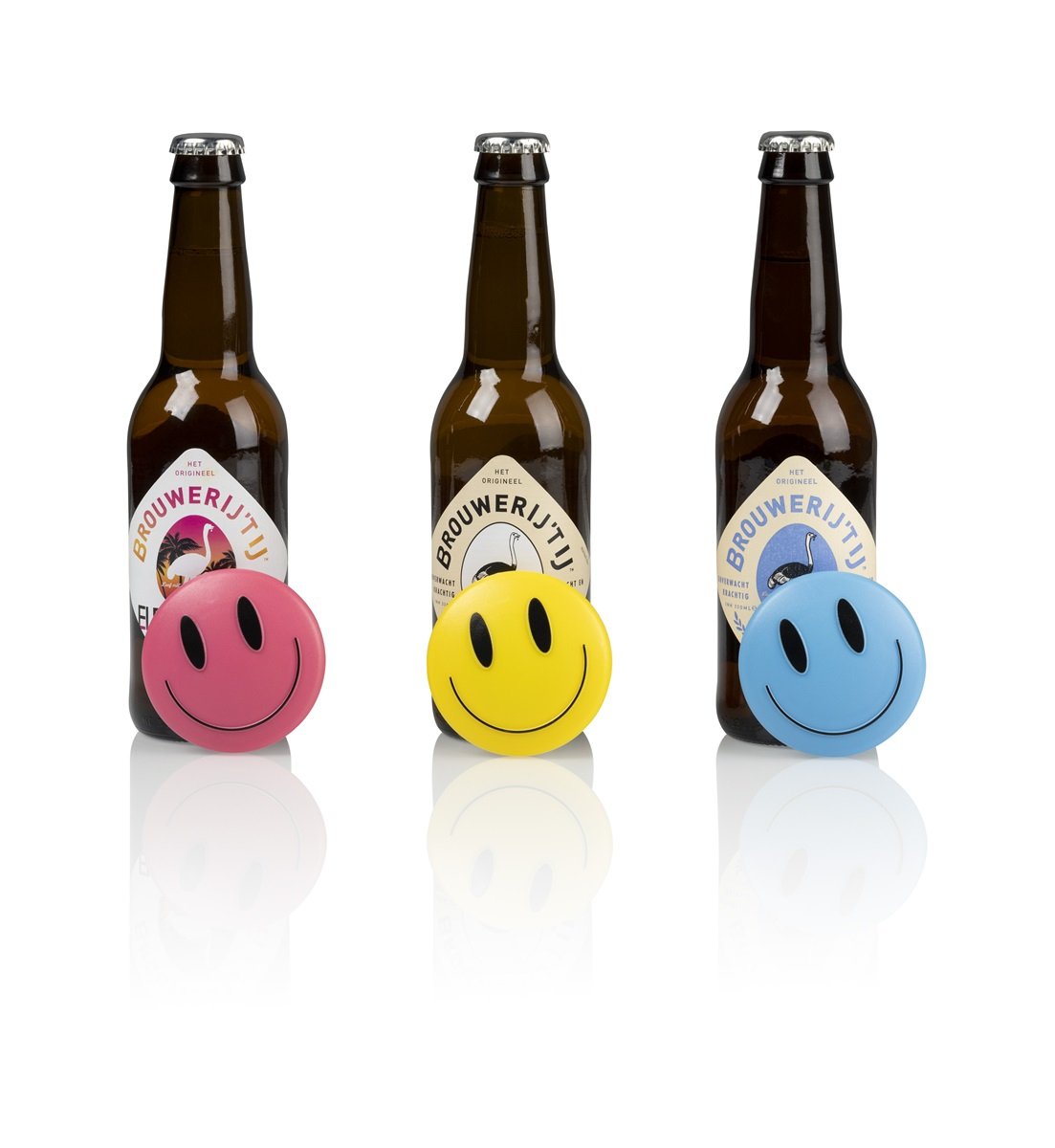 Abridor de botellas magnético con emoji feliz