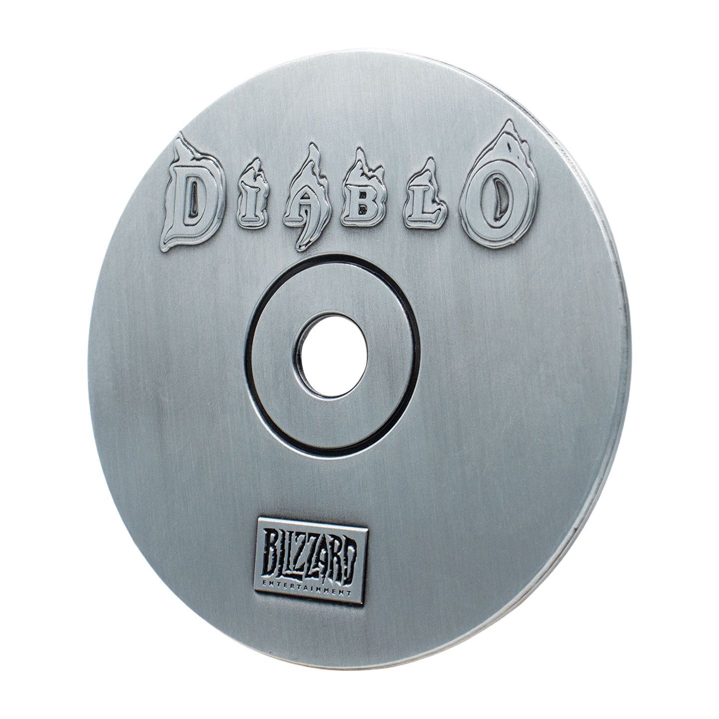 Réplique du CD-ROM Diablo 30e anniversaire Fanattik – verso vu de trois quarts
