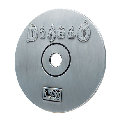 Réplique du CD-ROM Diablo 30e anniversaire Fanattik – verso vu de trois quarts