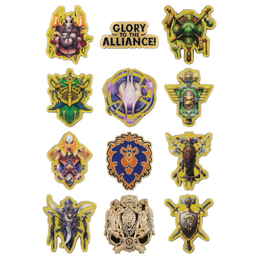 Display de 12 blind boxes World of Warcraft - Alliance Mystery Pin Badge CDU featuring
