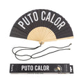 Éventail « Puto calor » Noir