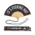 Éventail « It's fucking hot » Noir