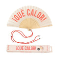 Éventail « Qué calor » Beige