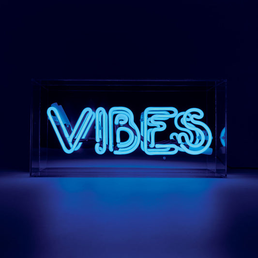 Enseigne de boîte en verre néon 'Vibes