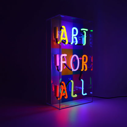 'Art For All' Glass Neon Sign