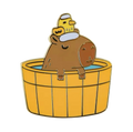 Capibara Pin nel suo bagno