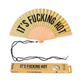 Éventail « It’s fucking hot » Paillettes