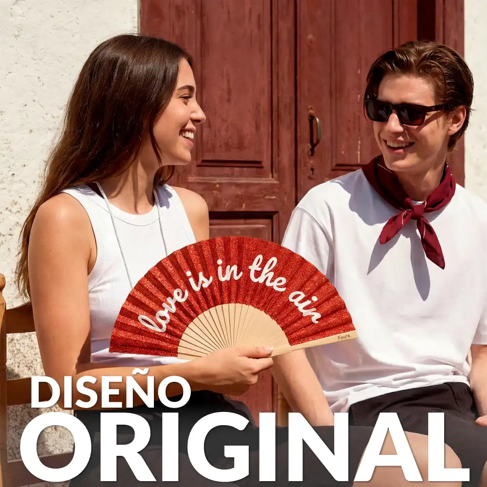 Éventail « Love is in the air » Paillettes – Fisura – vue 4