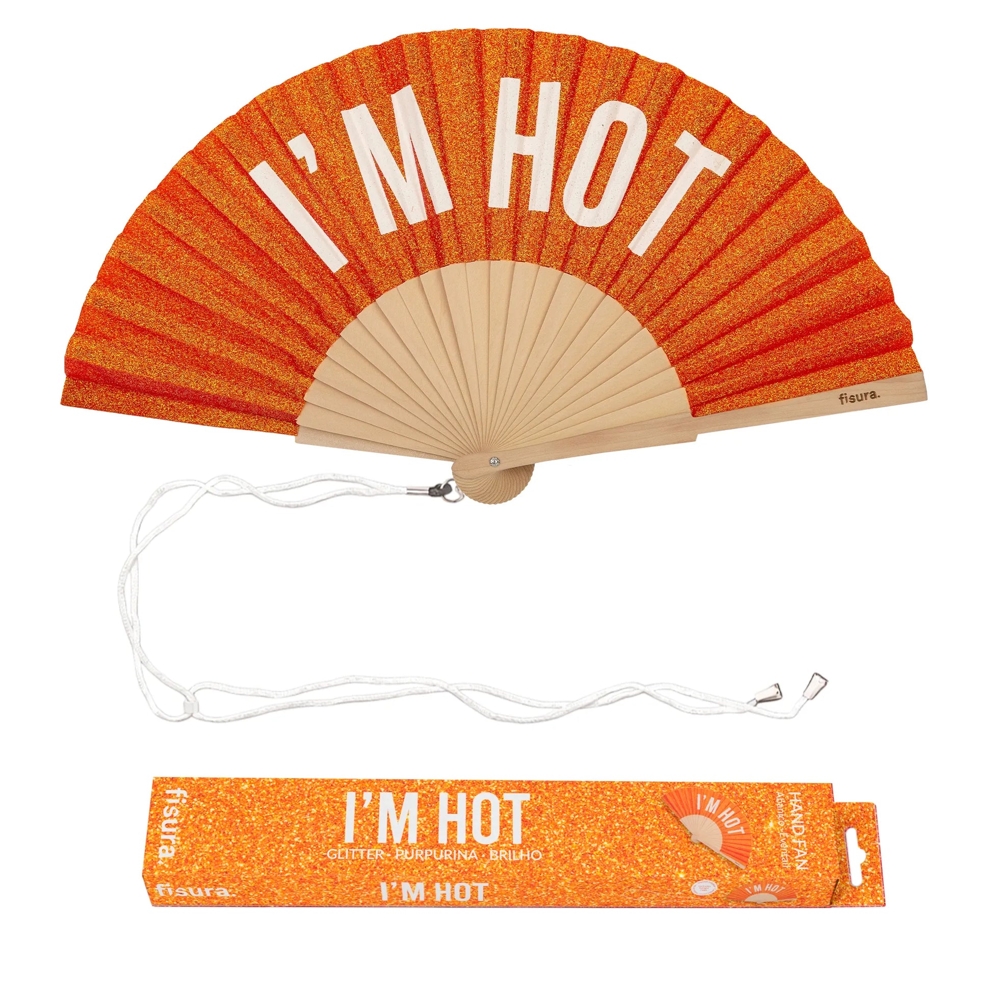 Éventail « I’m hot » Paillettes – Fisura