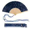 Éventail « Paisley » Bleu