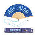Éventail « Qué calor » Bleu