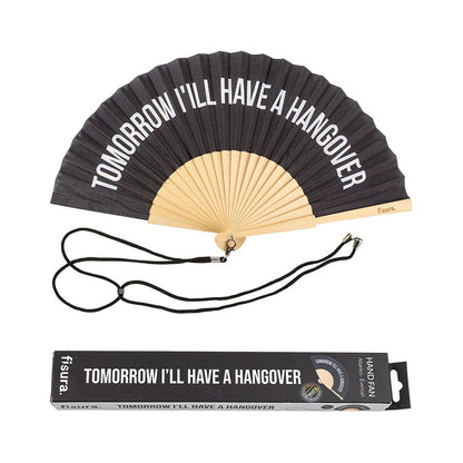 Éventail « I will have a hangover » Noir – Fisura