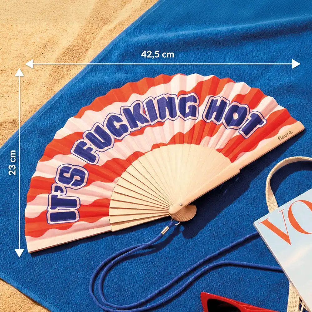 Éventail « It’s fucking hot » Vagues Rouges – Fisura – vue 5