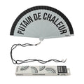 Éventail Imprimé « Putain de chaleur » Gris et Noir