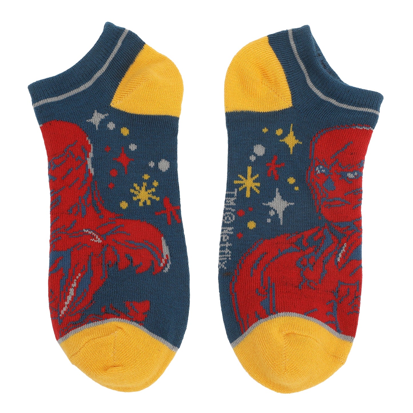 Chaussettes femme Stranger Things – marine, rouge, jaune et gris