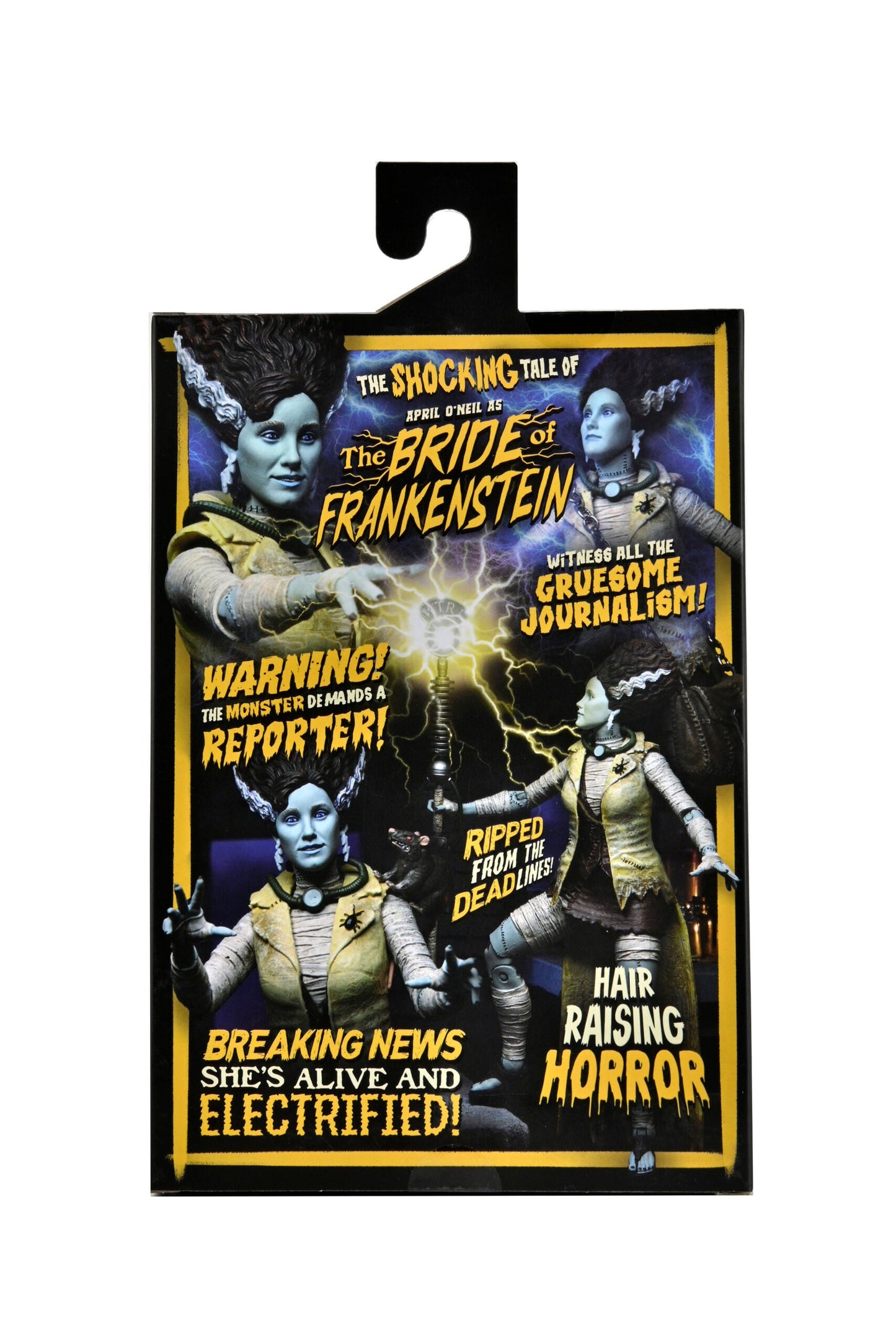 April O'Neil como la novia de Frankenstein - Monstruos universales x Tortugas Ninja adolescentes mutantes 