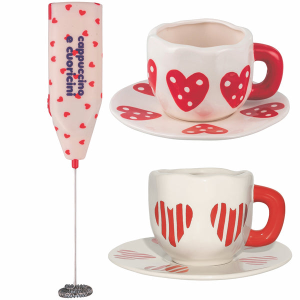 CUORICINI SET 2 CUPS+2 SAUCERS+COFFEE CREAMER - 5925226