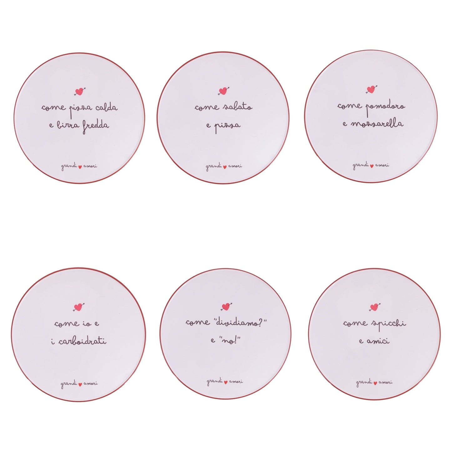 GRANDI AMORI PIZZA PLATE D33.5CM 6 ASS - 5927453