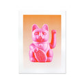 Artprint Risographie A3 Chat Chanceux Rose