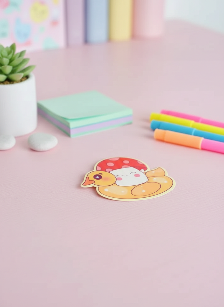 Autocollant Champignon Bouée Canard