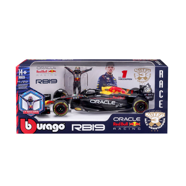 1:24 F1 RED BULL RACING RB19 2023 AVEC FIGURINE DU PILOTE VERSTAPPEN