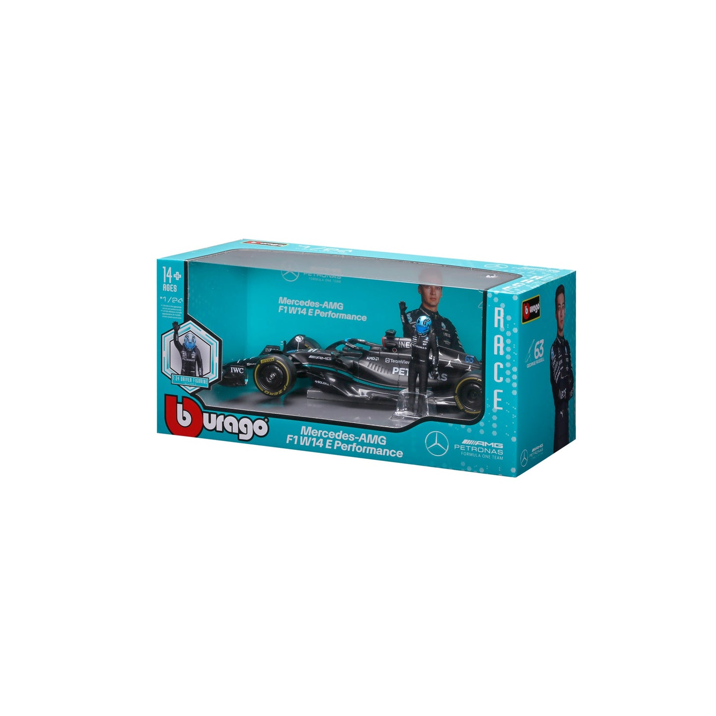 1:24 F1 MB W14 2023 AVEC FIGURINE DU PILOTE RUSSELL