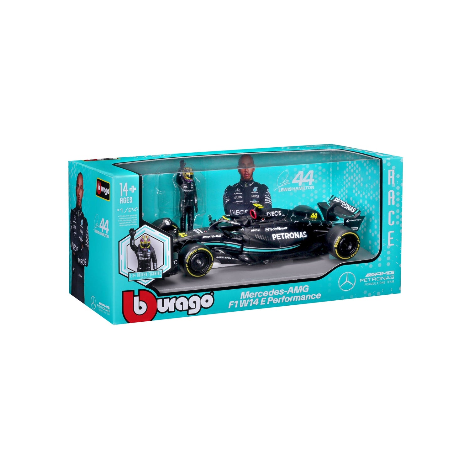 1:24 F1 MB W14 2023 AVEC PILOTE FIGURE HAMILTON