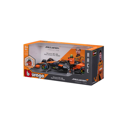 1:24 F1 MCLAREN MCL38 2024 AVEC FIGURINE DU PILOTE NORRIS