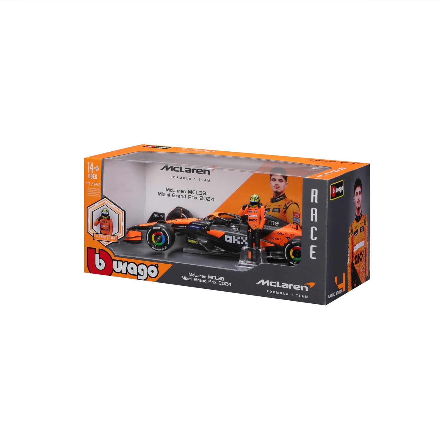 1:24 F1 MCLAREN MCL38 2024 AVEC FIGURINE PILOTE PIASTRI