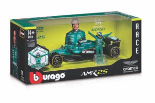 1:24 F1 ASTON MARTIN AMR25 WITH DRIVER FIGURE ALONSO