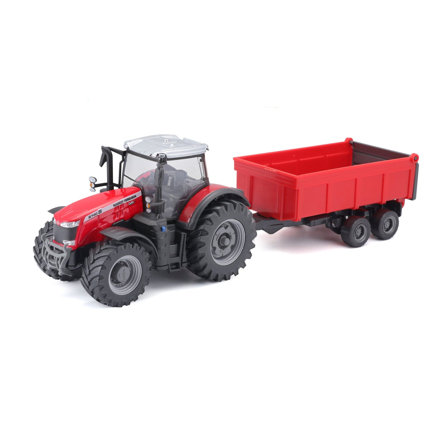 TRACTEUR MASSEY FERGUSSON 8740S DE 10 CM AVEC REMORQUE BASCULANTE