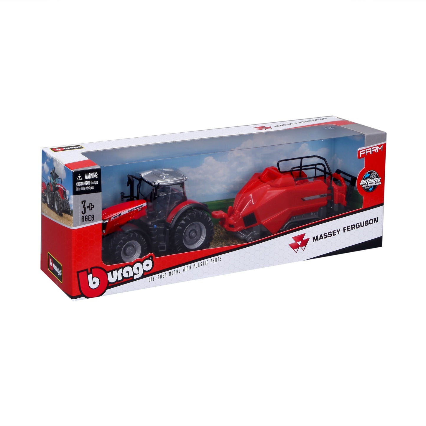 TRACTEUR MASSEY FERGUSSON 8740S DE 10 CM AVEC ÉLÉVATEUR DE PRESSE À BALLES