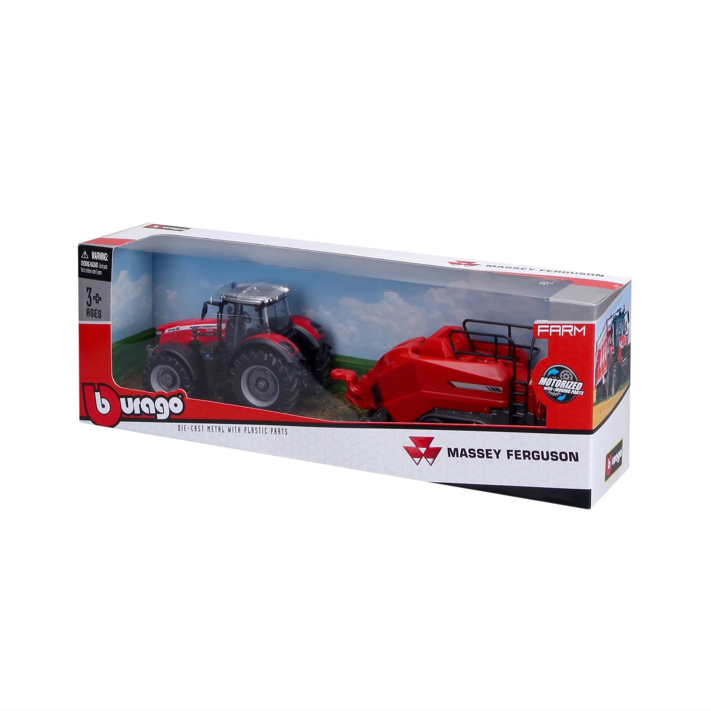 TRACTEUR MASSEY FERGUSSON 8740S DE 10 CM AVEC ÉLÉVATEUR DE PRESSE À BALLES