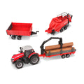 10 CM MASSEY FERGUSON 8740S TRACTOR WITH 3 TRAILERS