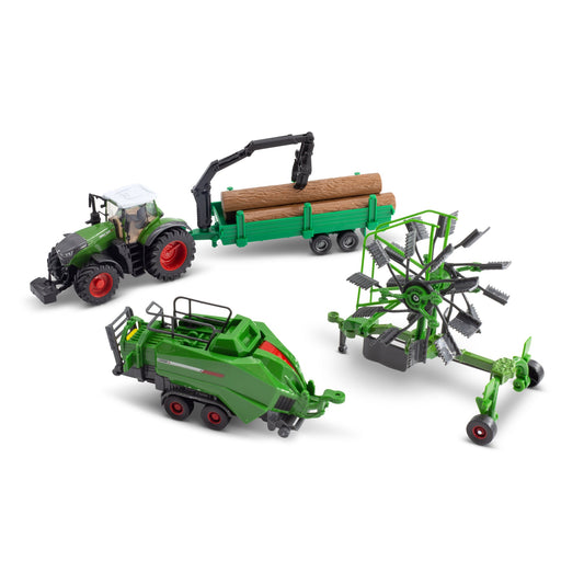 トラクター FENDT 1050 VARIO 10cm、トレーラー3台付き