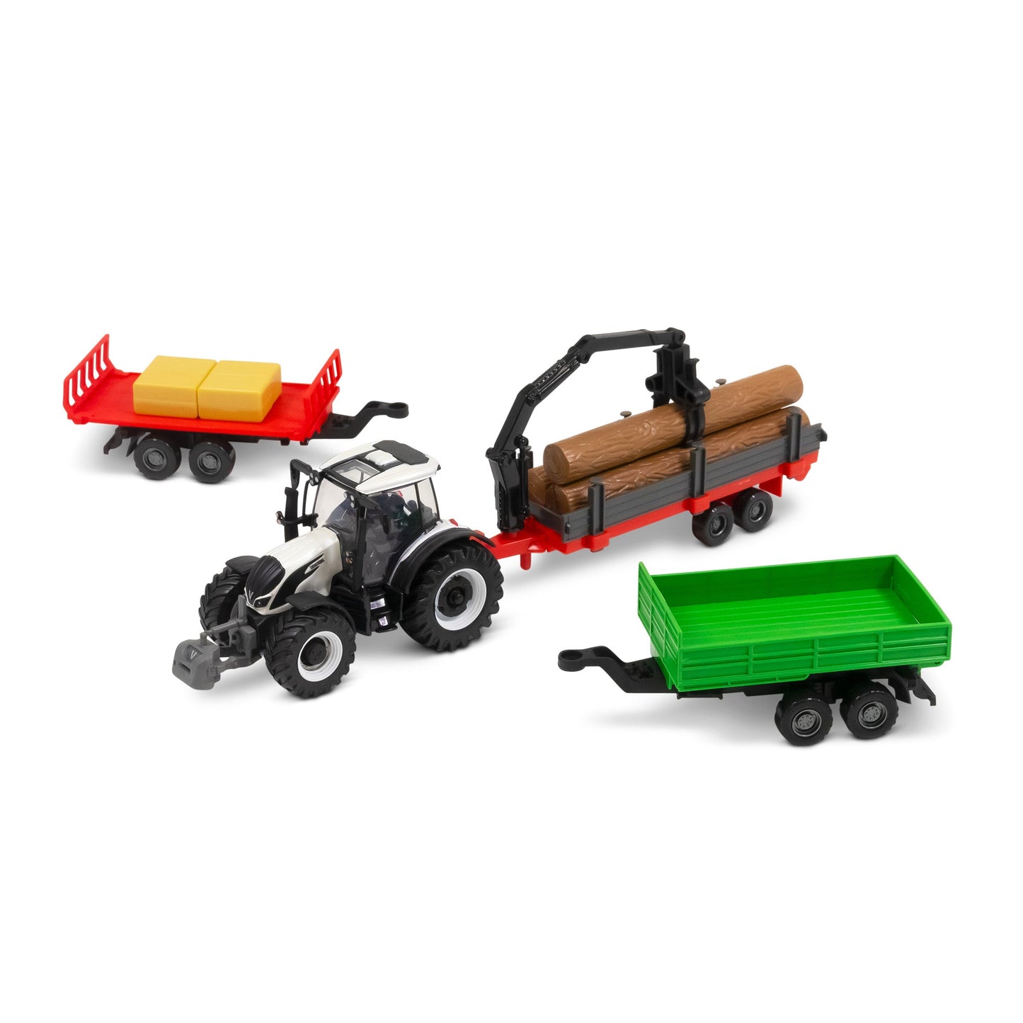 TRACTEUR VALTRA M2\Q 10CM AVEC 3 REMORQUES