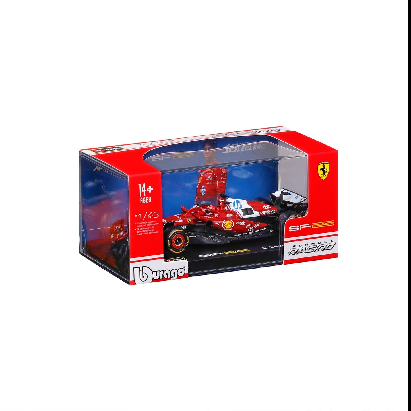 1:43 F1 FERRARI SF-25 2025 HAMILTON WITH HELMET