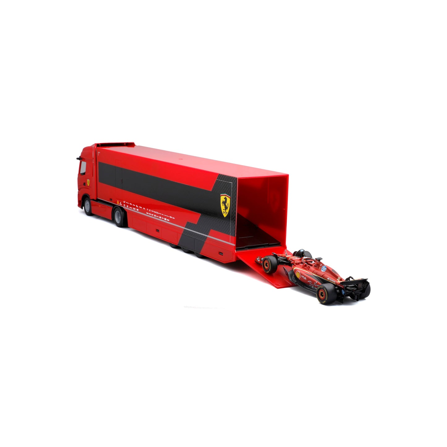 1:43 F1 FERRARI IVECO S-Way 570 RACING TRANSPORTER AVEC UNE VOITURE