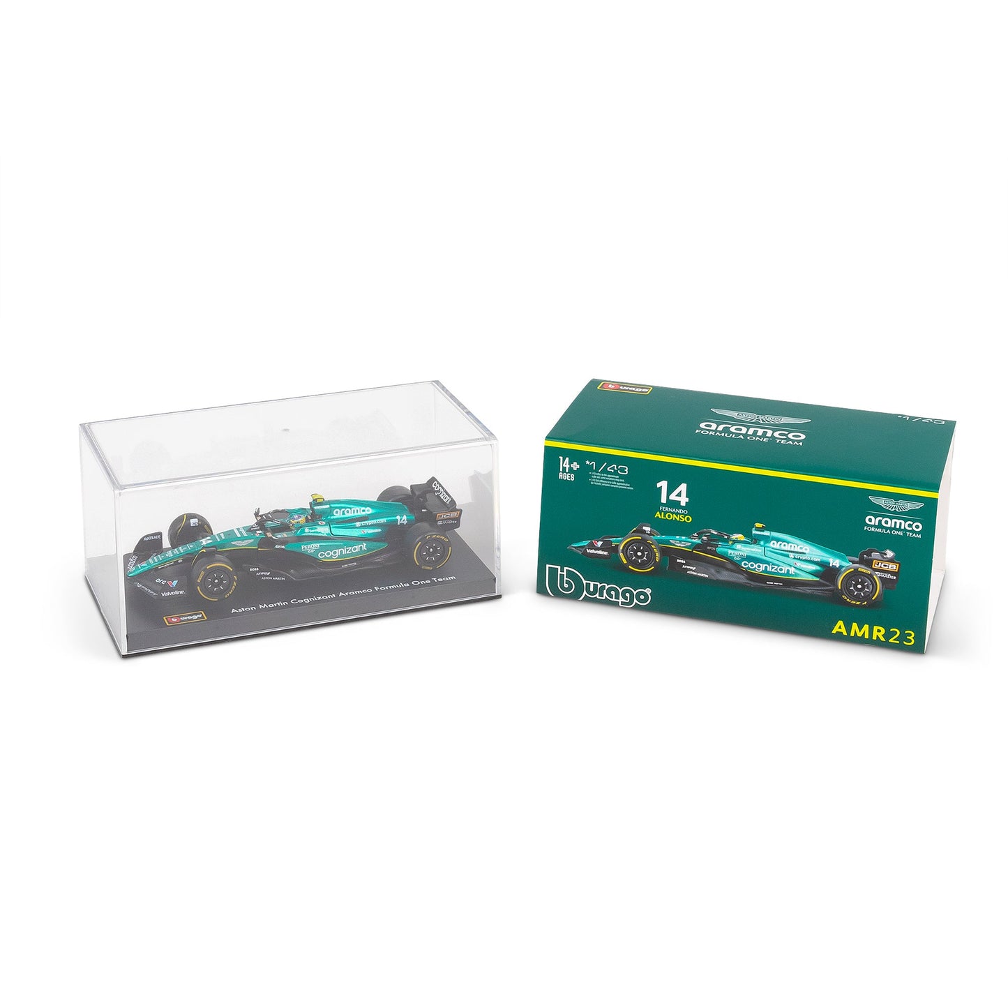 1:43 F1 ASTON MARTIN 2023 AMR23 AVEC CASQUE ALONSO