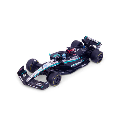 1:43 F1 MERCEDES AMG W15 2024 AVEC CASQUE RUSSELL