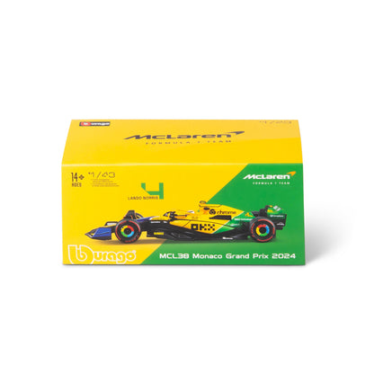 1:43 F1 MCLAREN MCL38 2024 AVEC CASQUE NORRIS SENNA LIVRAISON