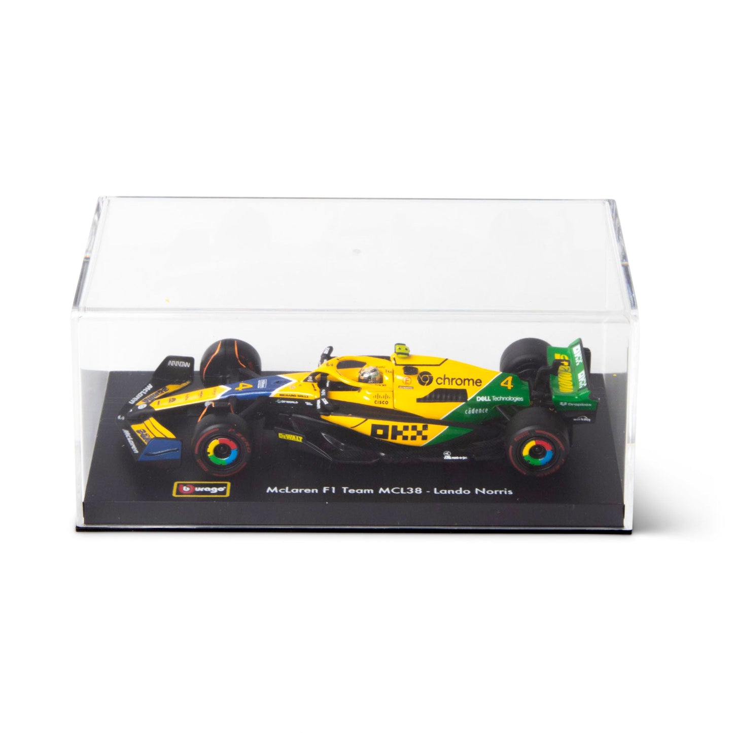 1:43 F1 MCLAREN MCL38 2024 AVEC CASQUE NORRIS SENNA LIVRAISON