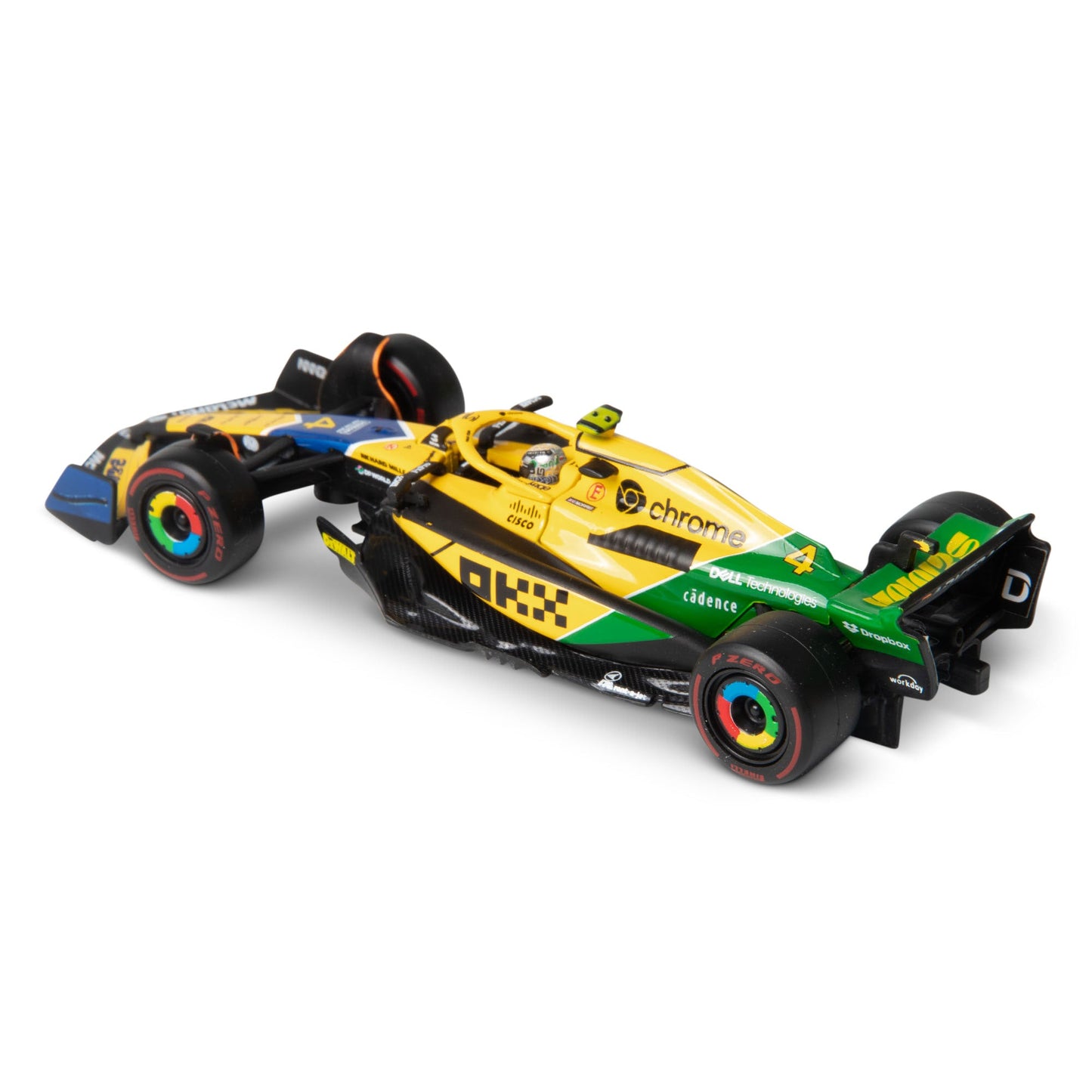 1:43 F1 MCLAREN MCL38 2024 AVEC CASQUE NORRIS SENNA LIVRAISON