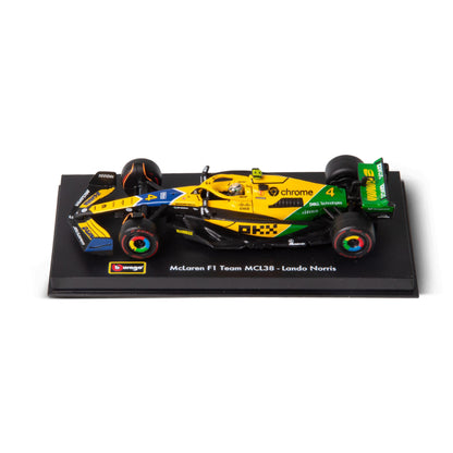 1:43 F1 MCLAREN MCL38 2024 AVEC CASQUE NORRIS SENNA LIVRAISON