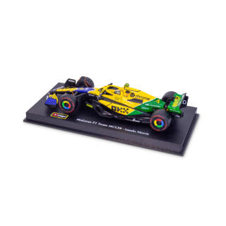 1:43 F1 MCLAREN MCL38 2024 AVEC CASQUE NORRIS SENNA LIVRAISON