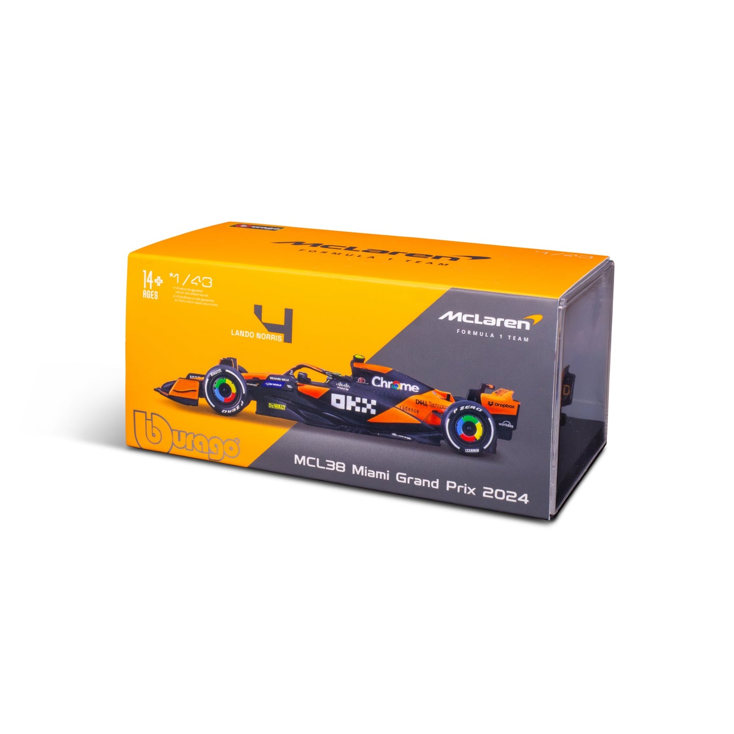 1:43 F1 MCLAREN MCL38 2024 AVEC CASQUE NORRIS