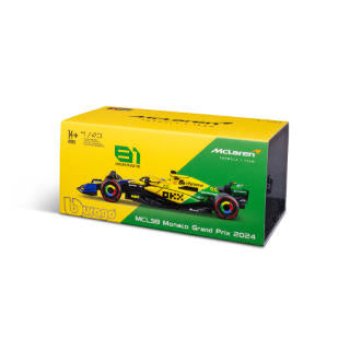 1:43 F1 MCLAREN MCL38 2024 AVEC CASQUE LIVRÉE PIASTRI SENNA