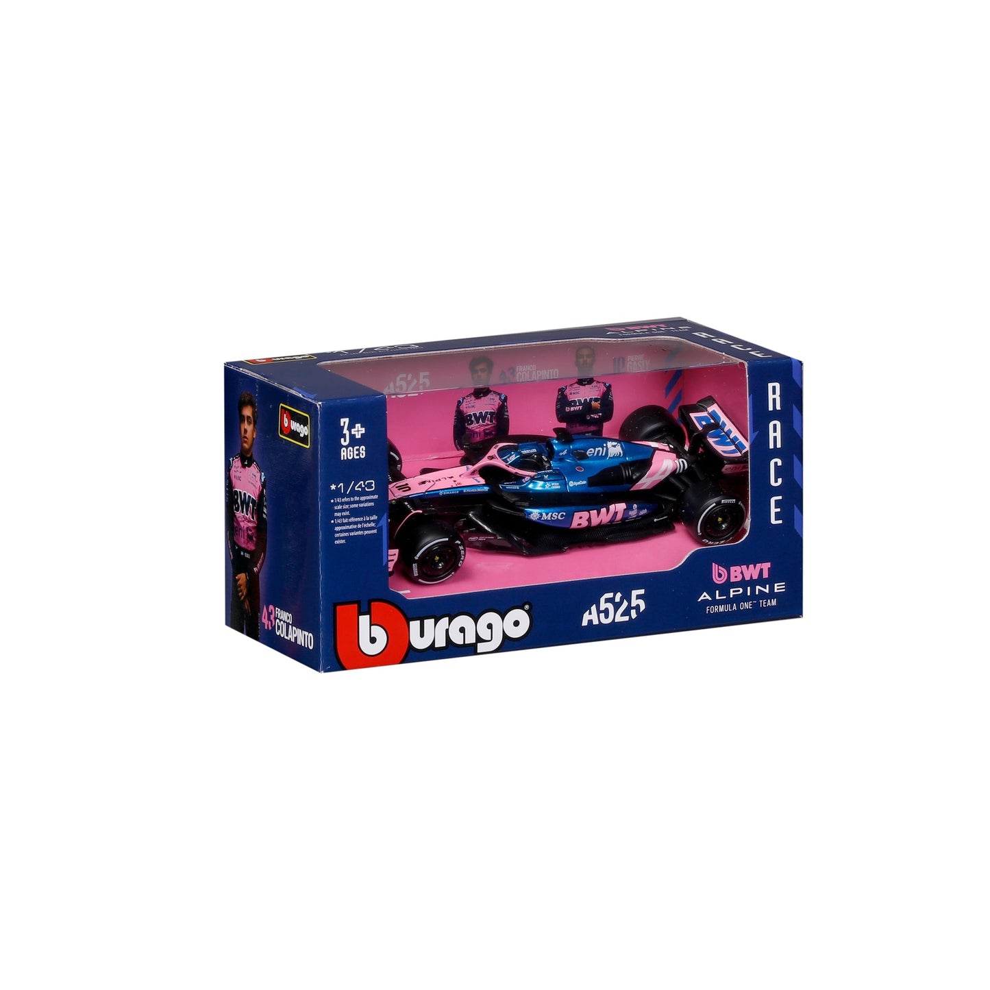 1:43 F1 BWT ALPINE A525 2025 GASLY IN 12PC DISPENSER